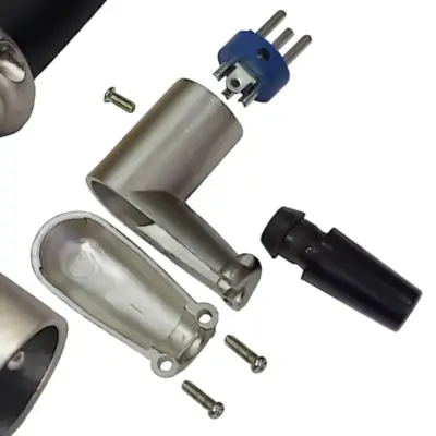 Detalles accesorios de Ficha Canon 3 Pines Macho A Cable 90 Grados