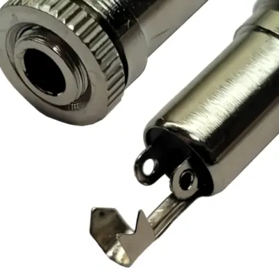 Detalles accesorios de Conector Ficha Miniplug 3,5 Jack Hembra Mono Chasis Metal Rosca Delantera
