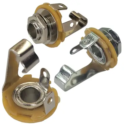 Detalles accesorios de Conector Ficha Mono Jack 6,5 Hembra Metal Chasis S/Corte Rosca