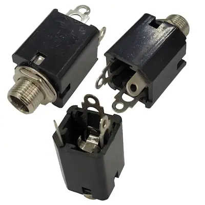 Detalles accesorios de Conector Ficha Mono Jack 6,5 Hembra Plastico Chasis C/Corte Rosca