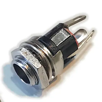 Ficha Dc Hueco 5,5 X 2,1 Mm Jack Hembra Chasis Rosca Delantera C/Corte