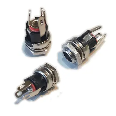 Detalles accesorios de Ficha Dc Hueco 5,5 X 2,1 Mm Jack Hembra Chasis Rosca Delantera C/Corte
