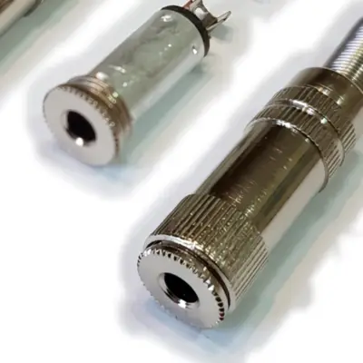 Detalles accesorios de Conector Ficha Miniplug 3,5 Jack Hembra Mono Metal Plata