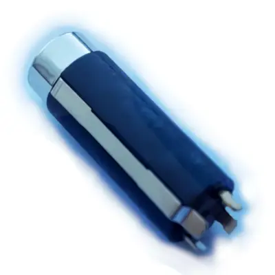 Vista lateral de Conector Ficha Miniplug 3,5 4 Polos Jack Hembra Metal Chasis