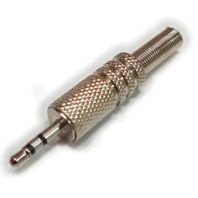 Conector Ficha Miniplug 2,5 Macho Estereo Metal Plata