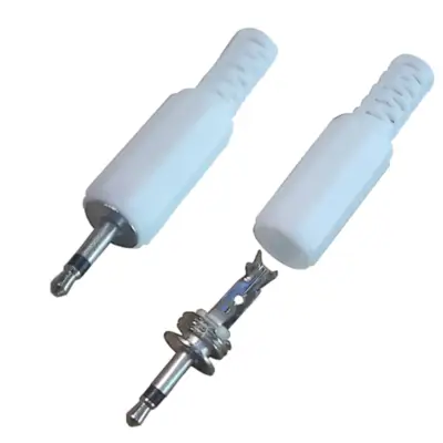Detalles accesorios de Conector Ficha Miniplug 2,5 Macho Mono Plastico Blanco