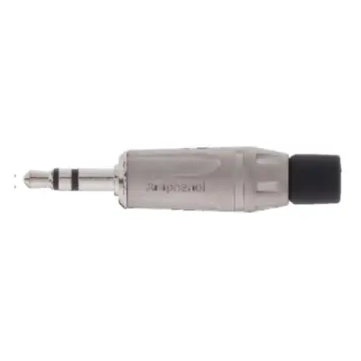 Detalles accesorios de Conector Ficha Miniplug 3,5 Macho Estereo Amphenol Metal Plata