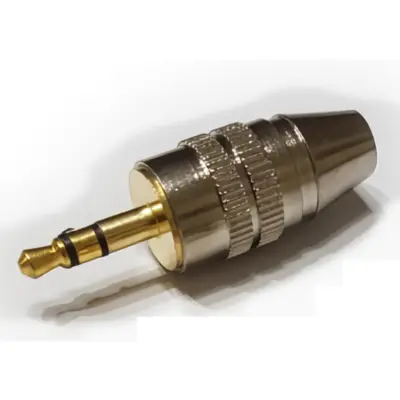 Conector Ficha Miniplug 3,5 Macho Estereo P/Cable 6 Mm