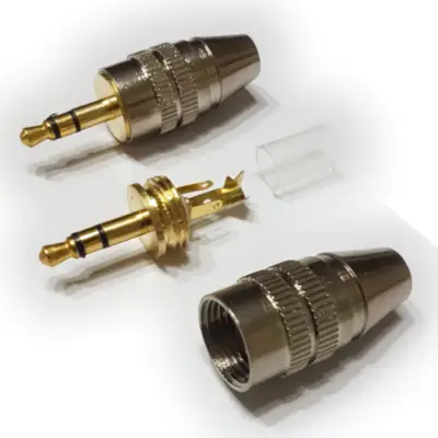 Detalles accesorios de Conector Ficha Miniplug 3,5 Macho Estereo P/Cable 6 Mm