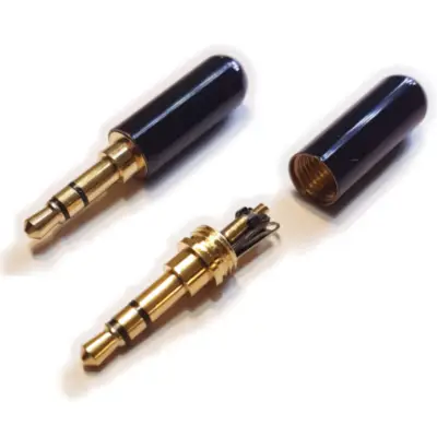 Detalles accesorios de Conector Ficha Miniplug 3,5 Macho Estereo Cuerpo Compacto Negro 7Mm Diam