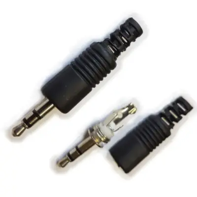 Detalles accesorios de Conector Ficha Miniplug 3,5 Macho Estereo Plastico