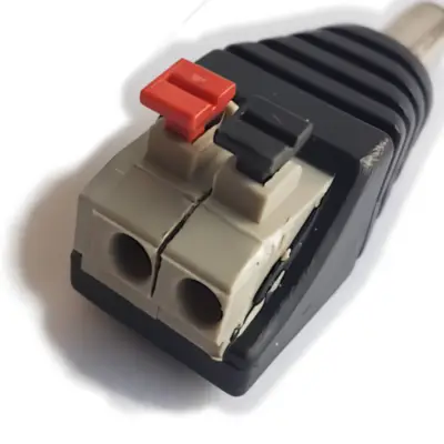 Detalles accesorios de Ficha Dc Hueco 5,5 X 2,1 X 9,5 Mm Plug Macho Push Terminal