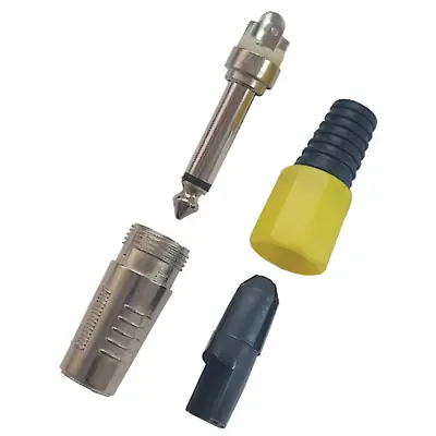 Vista lateral de Conector Ficha Mono Plug 6,5 Macho Tipo Neutrik Amarillo