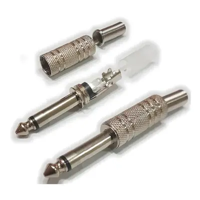 Detalles accesorios de Conector Ficha Mono Plug 6,5 Macho Metal