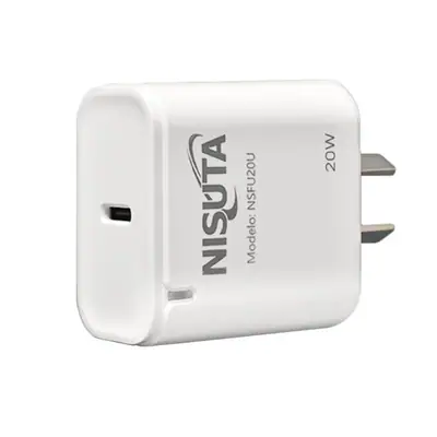 Cargador 20W Usb-C Carga Rapida Pd Nisuta NSFU20U Sin Cable
