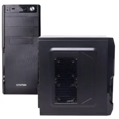 Detalles accesorios de Gabinete Cromax Tecl Mou 2801 Mid Tower Fuente 600W Negro
