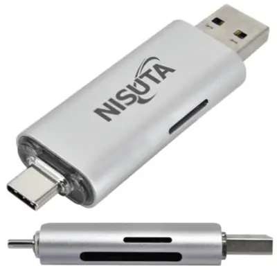 Lector Usb Para Tarjetas MicroSD Y SD hasta 2TB y 5 GbpS con conector USB-C 3.1 y USB-A 3.0