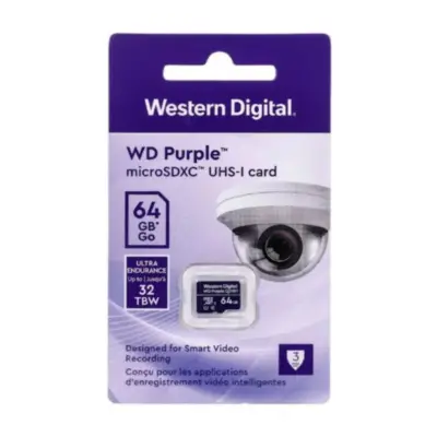 Detalles accesorios de Memoria MicroSD 64Gb WD Purple Especial Videovigilancia