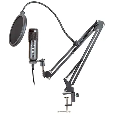 Microfono Para Pc Usb Nisuta Nsmicg5 Antipop + Antivibracion