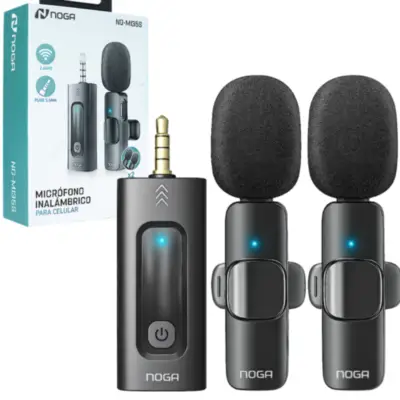 Detalles accesorios de Microfono Corbatero Inalambrico Doble Con Ficha Miniplug 3,5Mm Noga