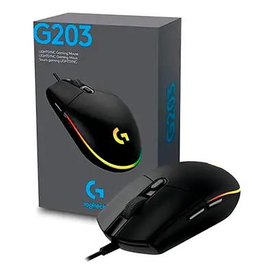 Detalles accesorios de Mouse Logitech G203 Rgb Lightsync 6 Botones 8000Dpi Negro