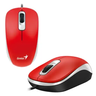 Detalles accesorios de Mouse Genius Dx-110 Usb 1200 Dpi Rojo