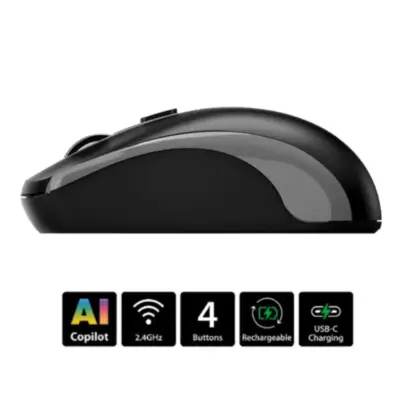 Detalles accesorios de Mouse Inalambrico Genius Eco-8150 Recargable Negro/Gris