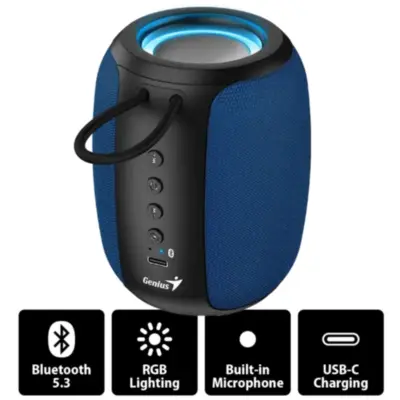 Detalles accesorios de Parlante Bluetooth Portatil Genius Sp-915Bt Azul