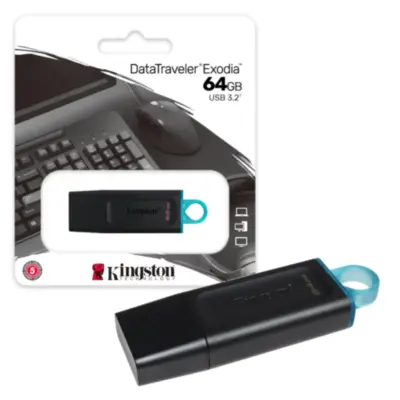 Detalles accesorios de Pendrive 64Gb Usb 3.2 Kingston Dtx Exodia Negro