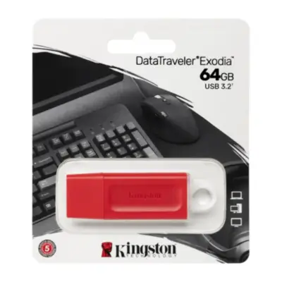 Detalles accesorios de Pendrive 64Gb Usb 3.2 Kingston Dtx Exodia Rojo