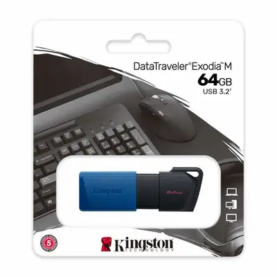 Detalles accesorios de Pendrive 64Gb Usb 3.2 Kingston Dtxm Exodia M Azul