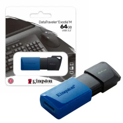 Detalles accesorios de Pendrive 64Gb Usb 3.2 Kingston Dtxm Exodia M Azul