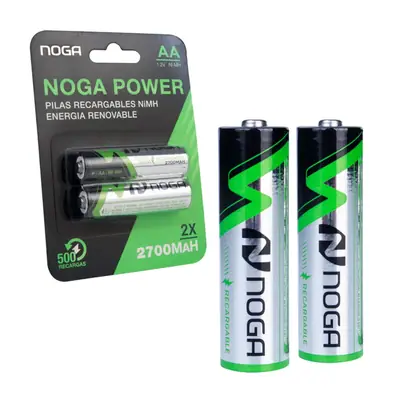 Detalles accesorios de Pila Aa Recargable 2700Mah Noga Nickel Metal Blister X2