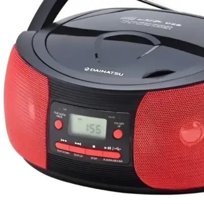 Vista lateral de Radio AM/FM Reproductor CD y MP3 Daihatsu D-C120USB 220V