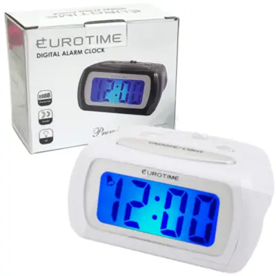 Detalles accesorios de Reloj Despertador Digital Eurotime 1618 Blanco