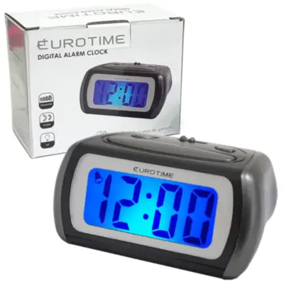 Detalles accesorios de Reloj Despertador Digital Eurotime 1618 Negro