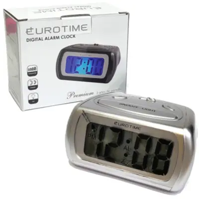 Detalles accesorios de Reloj Despertador Digital Eurotime 1618 Plateado