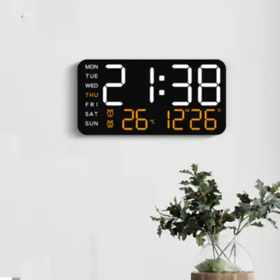 Vista lateral de Reloj Pared Digital Led Pared Numeros Grandes 21,5 x 11 cm