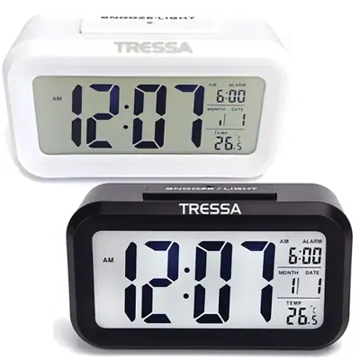 Detalles accesorios de Reloj Despertador Con Fecha Y Temperatura Negro