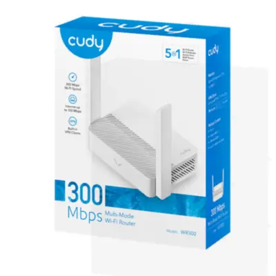 Detalles accesorios de Extensor Repetidor Wifi 300Mbps 4Pto 2Ant 5Dbi Cudy WR300