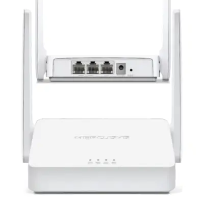 Vista lateral de Extensor Repetidor Y Router Wifi 300Mbps 2Pto 2Ant Fija 5Dbi Mercusys MW302R