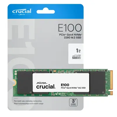 Detalles accesorios de Disco Ssd Estado Solido 1Tb M.2 2280 Crucial E100 Nvme Gen4
