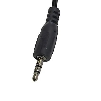 Vista lateral de Separador Miniplug 3,5 Macho Estereo A 2 Rca Hembra