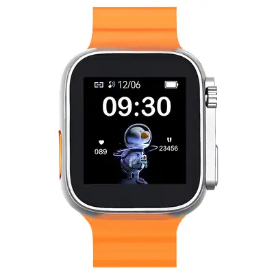 Vista lateral de Smartwatch Noga SW24 malla Naranja