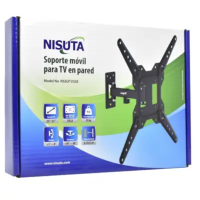 Detalles accesorios de Soporte Tv Pared 55 a 23 Pulg 30Kg 1 Brazo + Incl