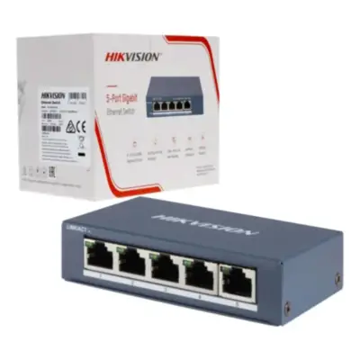 Detalles accesorios de Switch 5 Puertos Gigabit Hikvision DS-3E0505-O