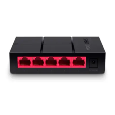 Vista lateral de Switch 5 Puertos Gigabit Mercusys MS105G