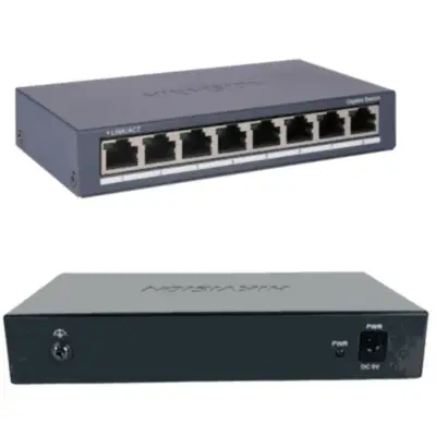 Detalles accesorios de Switch 8 Puertos Gigabit Hikvision DS-3E0508-O