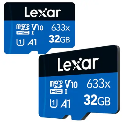 Detalles accesorios de Memoria micro SD 32GB Lexar CL10 633x SDXC UHS-I c/adaptador