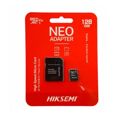 Vista lateral de Memoria Micro Sd 128Gb Hiksemi NEO Cl10 C/Adaptador